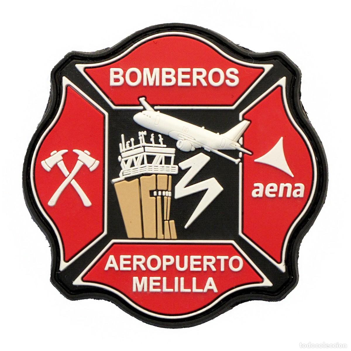 Militaria: PARCHE BOMBEROS AEROPUERTO MELILLA - AENA