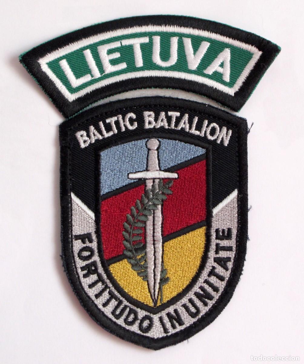 Militaria: PARCHES (2) GUERRA BALCANES - CONTINGENTE MILITAR LITUANIA - BALTIC BATALION