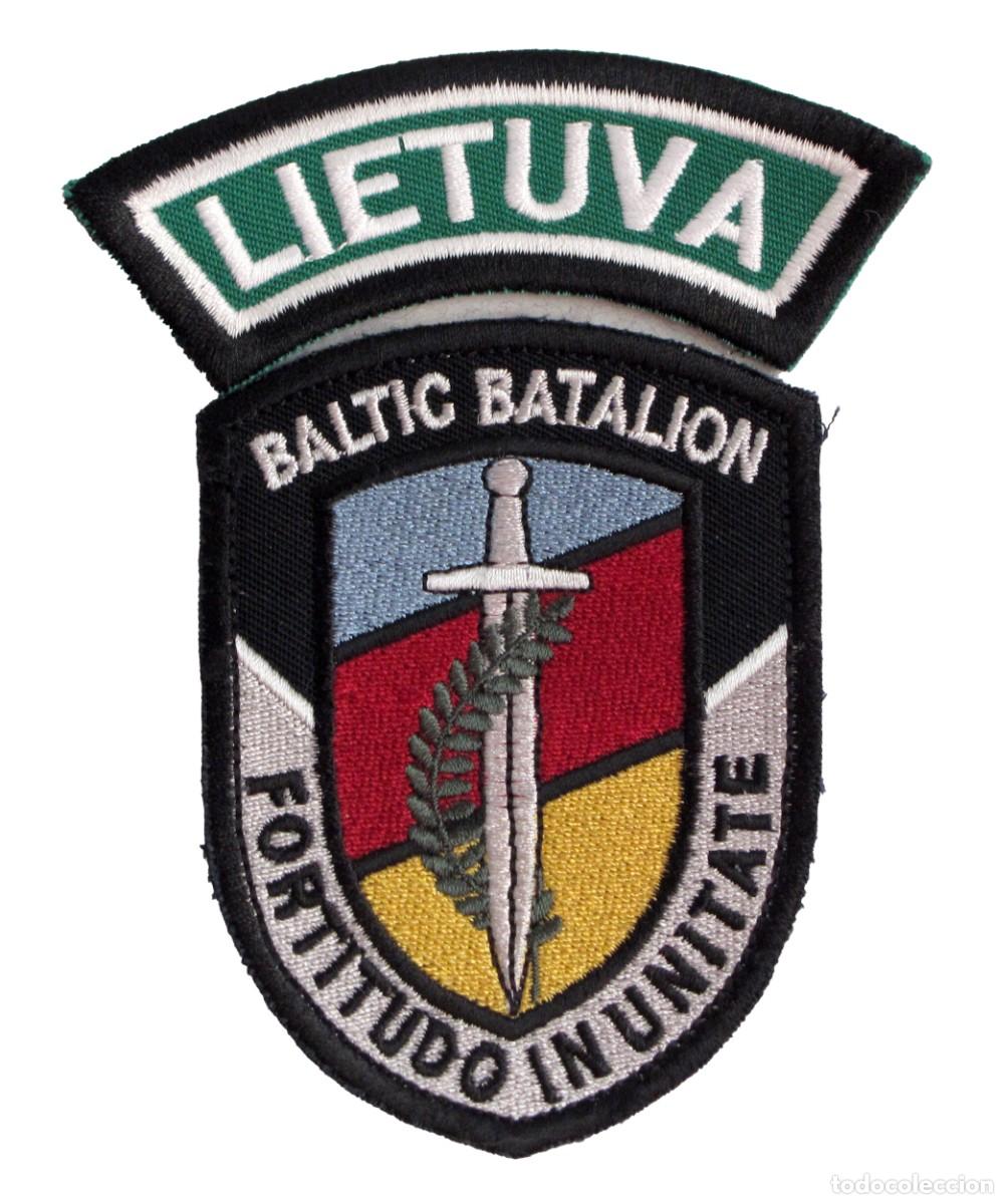 Militaria: PARCHES (2) GUERRA BALCANES - CONTINGENTE MILITAR LITUANIA - BALTIC BATALION