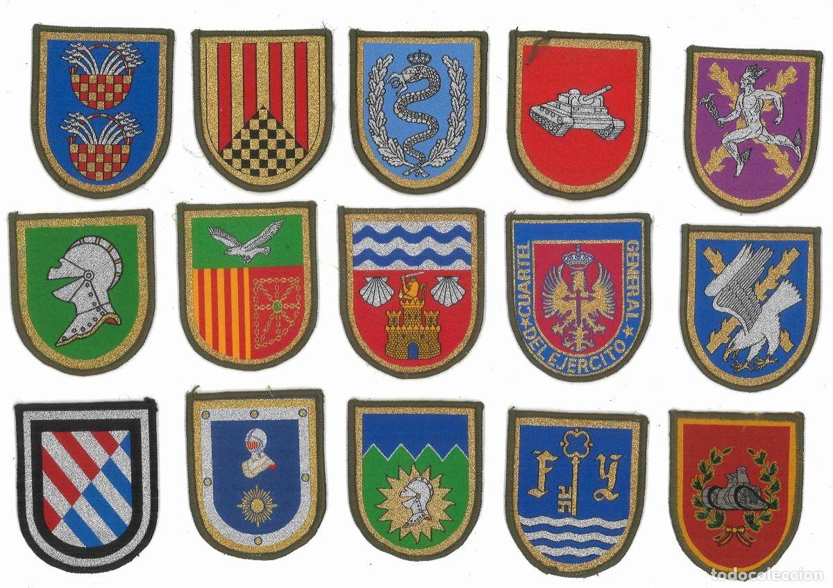 Militaria: Lote de 15 parches del Ej&eacute;rcito espa&ntilde;ol