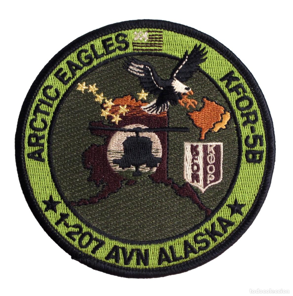 Militaria: PARCHE GUERRA KOSOVO - KFOR-5B - ARTIC EAGLES - CONTINGENTE USA - 1-207 AVN ALASKA