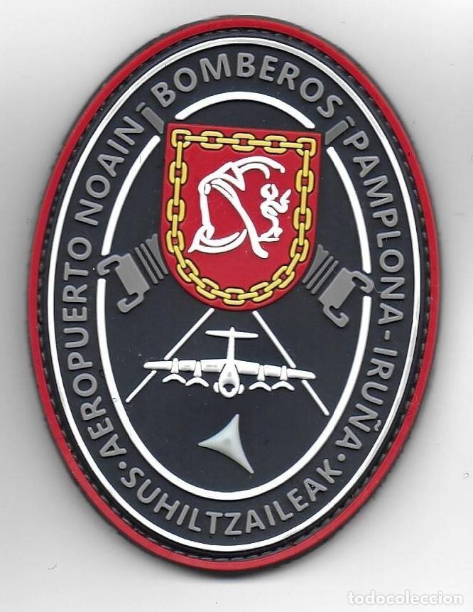 Militaria: parche BOMBEROS AEROPUERTO DE PAMPLONA