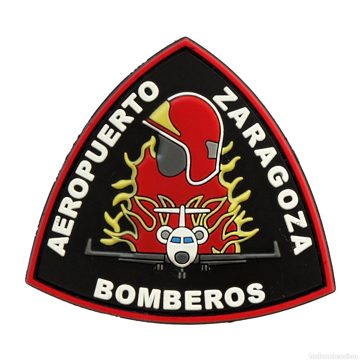 Militaria: PARCHE BOMBEROS AEROPUERTO DE ZARAGOZA