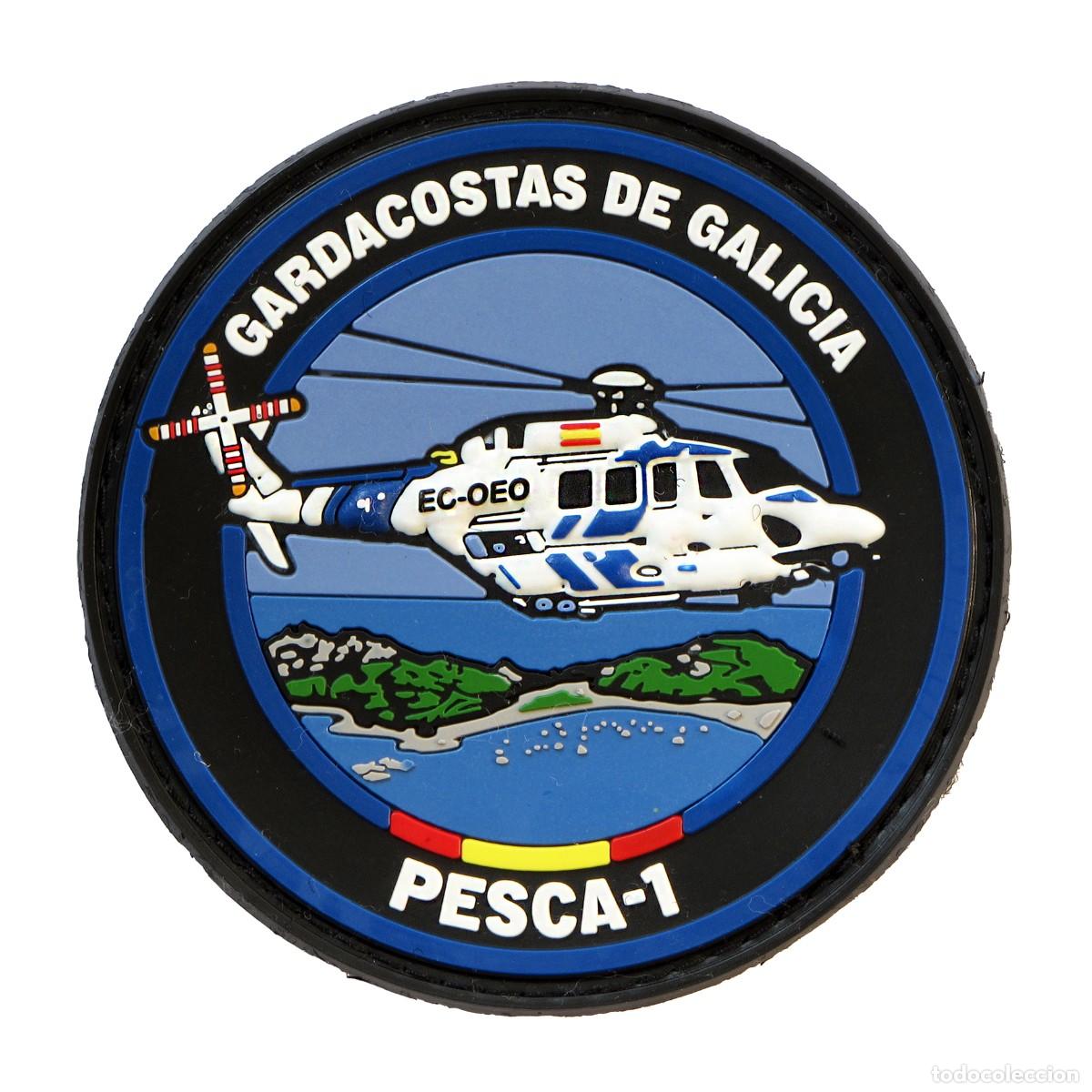 Militaria: PARCHE GUARDACOSTAS DE GALICIA - HELICOPTERO PESCA-1