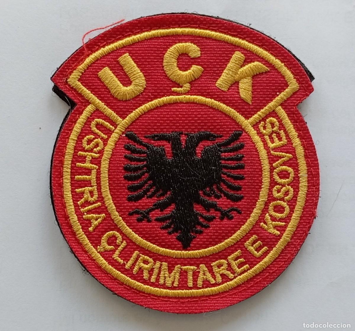 Militaria: Parche bordado original insignia militar Albania EJERCITO PARA LIBERACION DE KOSOVO