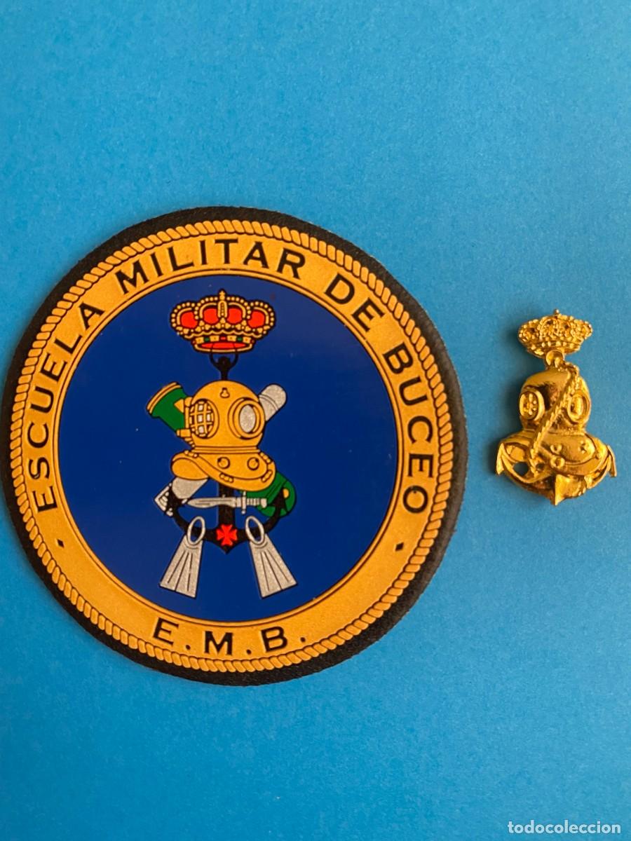 Militaria: Parche y distintivo de buzo, buceadores de la Armada Espa&ntilde;ola