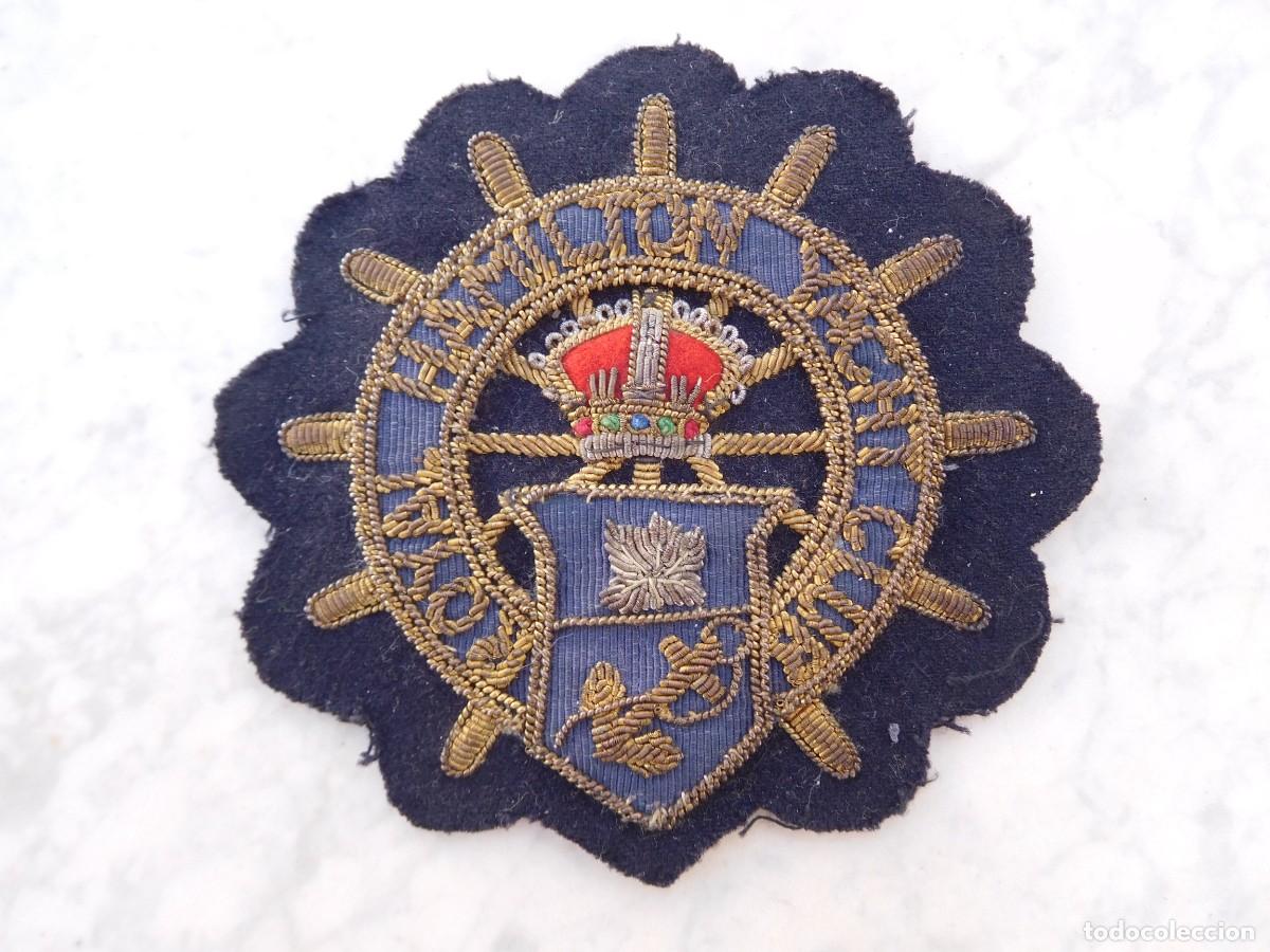 Militaria: Parche bordado antiguo royal hamilton yacht club