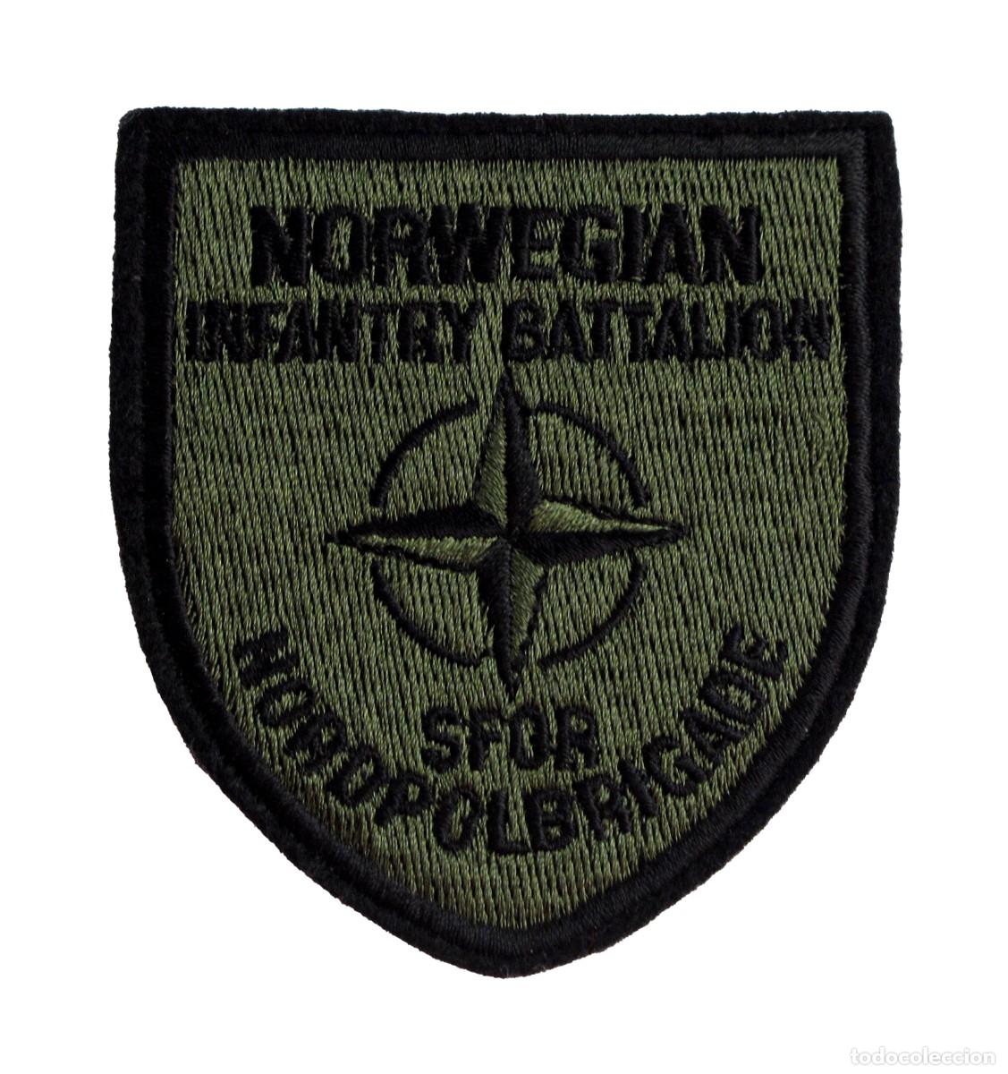 Militaria: PARCHE MILITAR NORWEGIAN INFANTRY BATTALION - SFOR - NORDPOLBRIGADE - GUERRA BALCANES