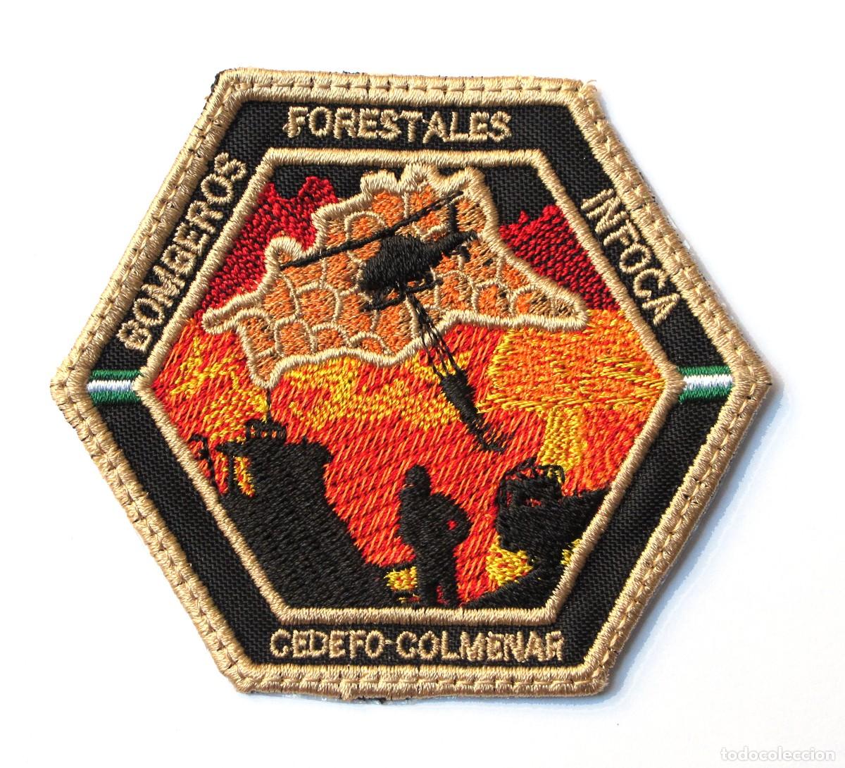 Militaria: PARCHE BOMBEROS FORESTALES INFOCA - CEDEFO COLMENAR - INCENDIOS