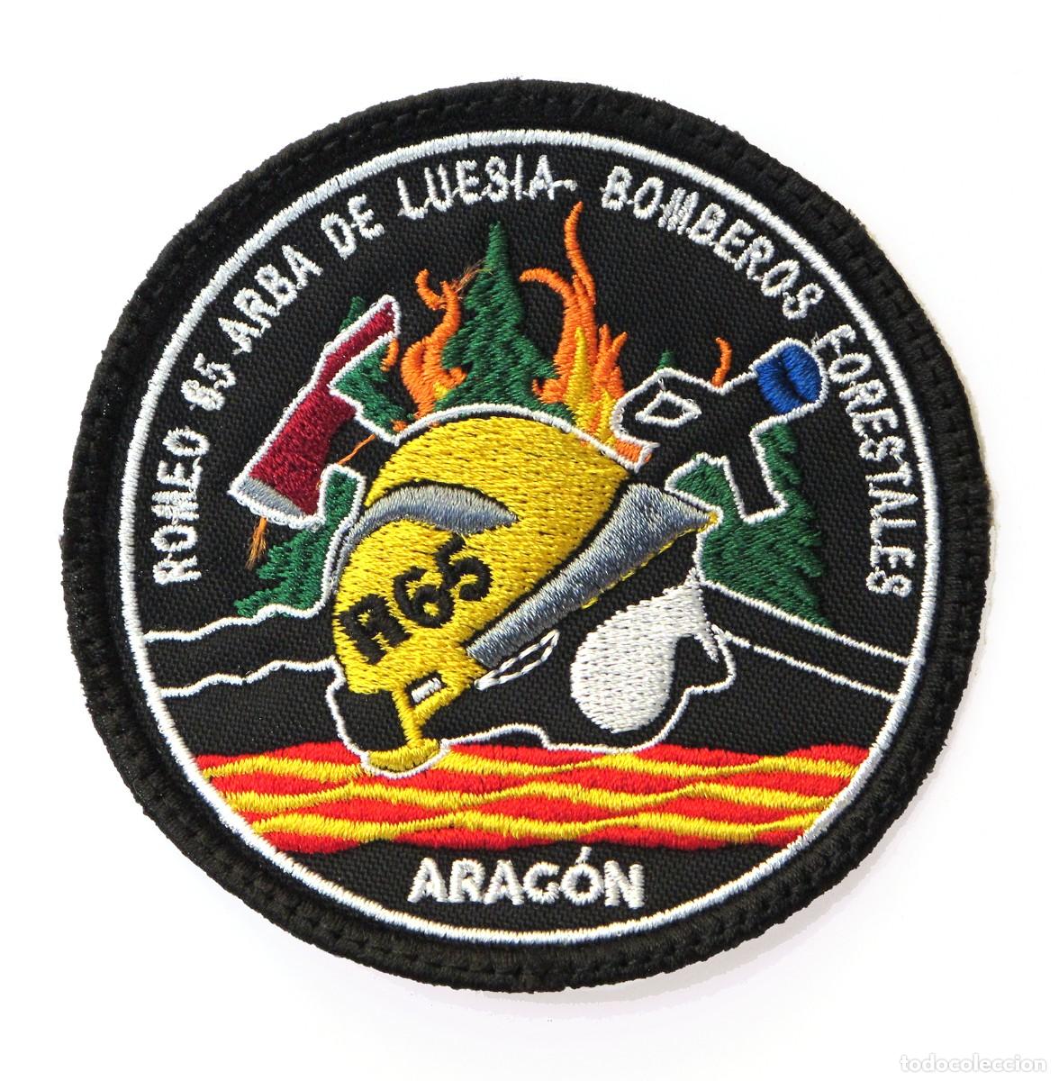 Militaria: PARCHE BOMBEROS FORESTALES R65 ARBA DE LUESIA - INCENDIOS