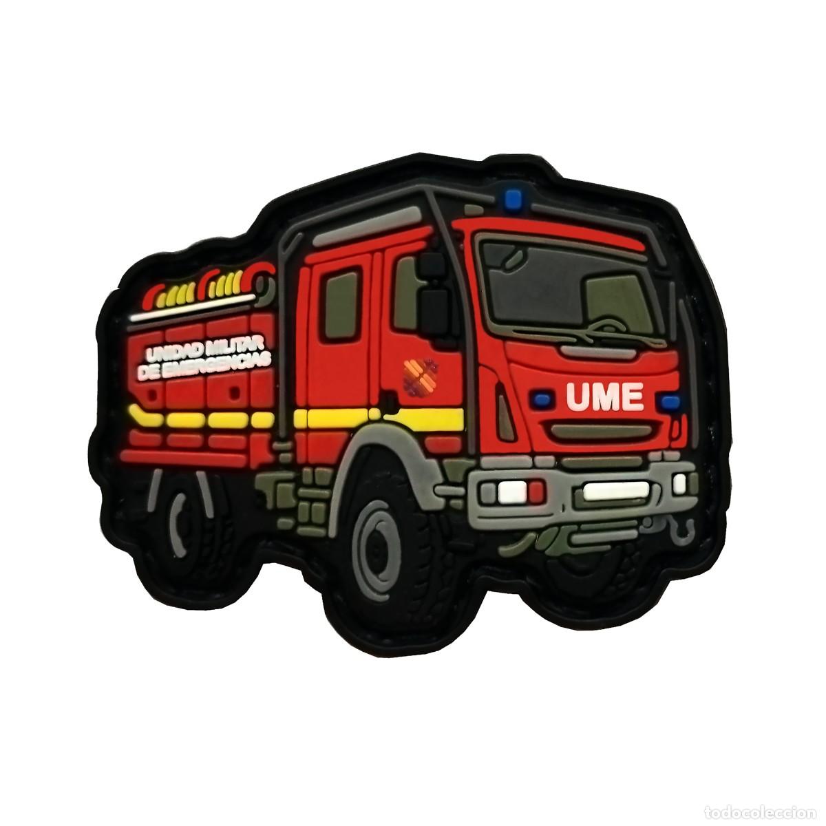 Militaria: PARCHE (peque&ntilde;o 5 cm.) UME UNIDAD M ILITAR DE EMERGENCIAS - AUTOBOMBA