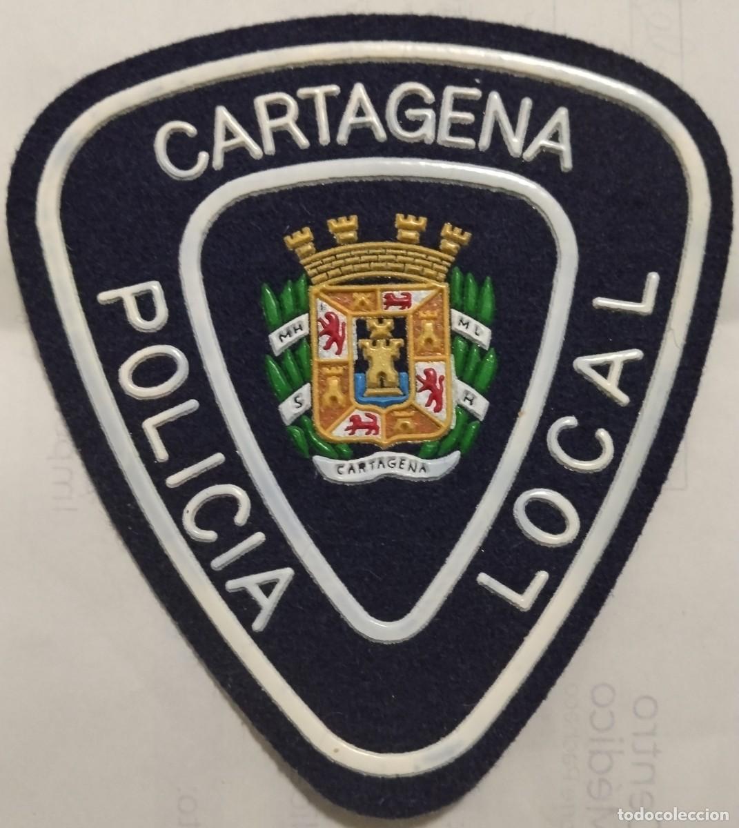 Militaria: Parche de brazo pl&aacute;stico polic&iacute;a local Cartagena