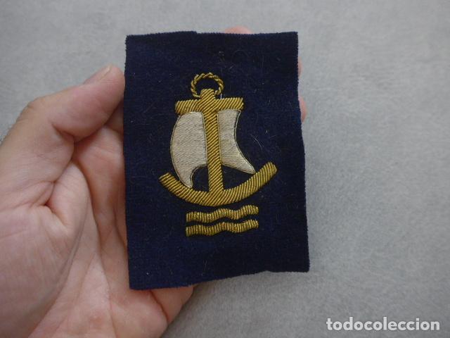 Militaria: Antiguo parche bordado de marina a identificar, seguramente de principios siglo XX