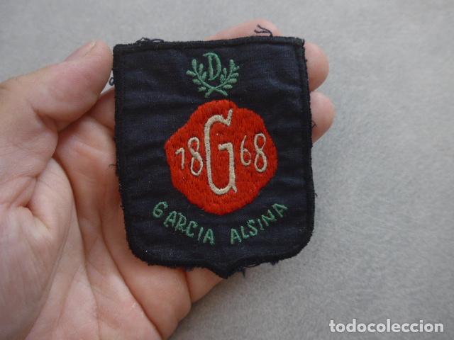 Militaria: Antiguo parche bordado del Gimnasio Solarium 18G68 Garcia Alsina, original, 1868, Bomberos Barcelona