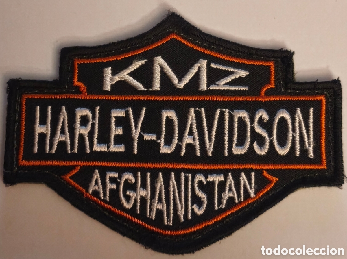 Militaria: PARCHE EMBLEMA DE BRAZO BORDADO A COLOR CON VELCRO KMZ HARLEY-DAVIDSON AFGHANISTAN