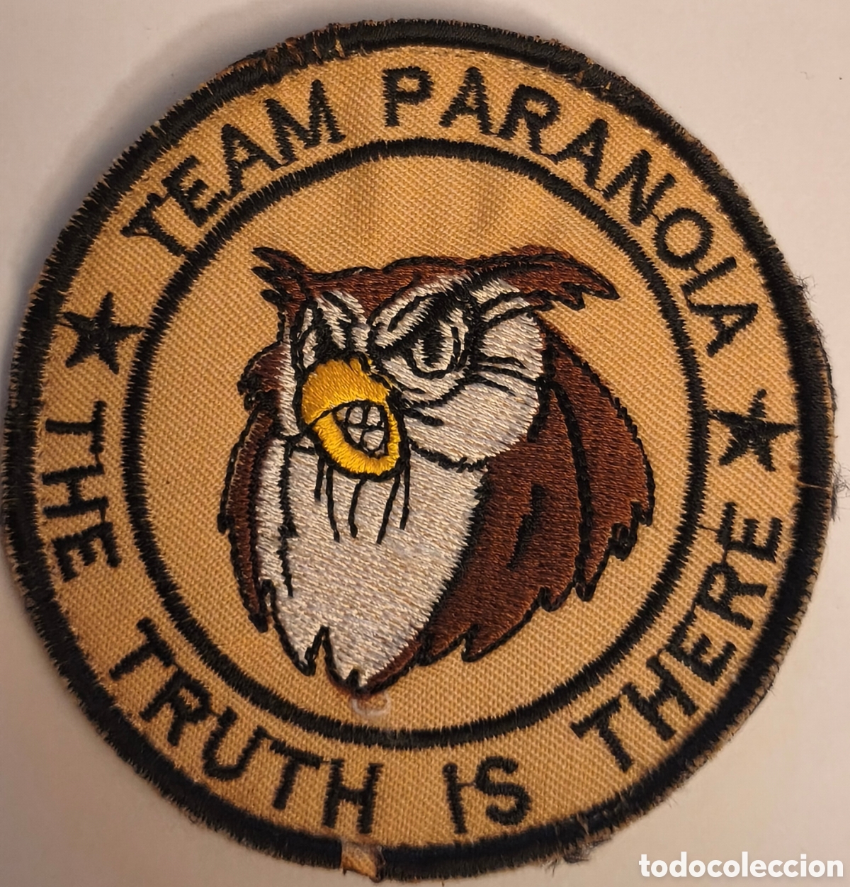 Militaria: PARCHE EMBLEMA DE BRAZO BORDADO CON VELCRO TEAM PARANOIA THE TRUTH IS THERE