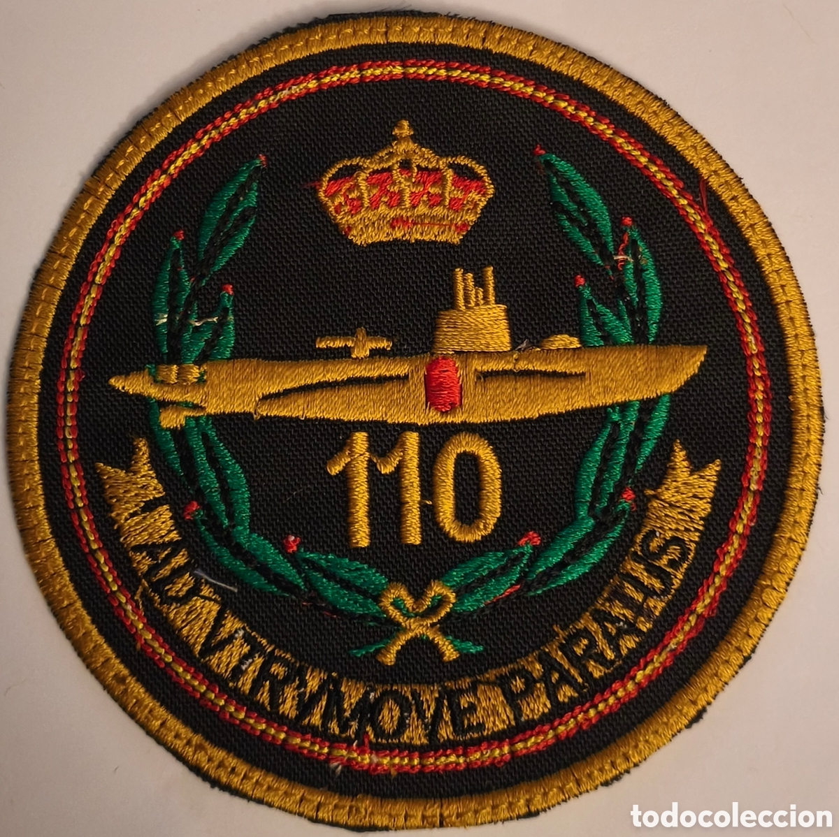 Militaria: PARCHE EMBLEMA DE BRAZO BORDADO A COLOR SUBMARINOS 110 ANIVERSARIO