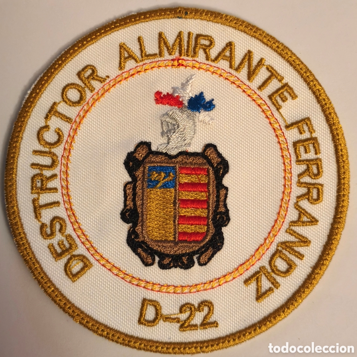 Militaria: PARCHE EMBLEMA DE BRAZO BORDADO A COLOR ALMIRANTE FERRANDIZ D-22