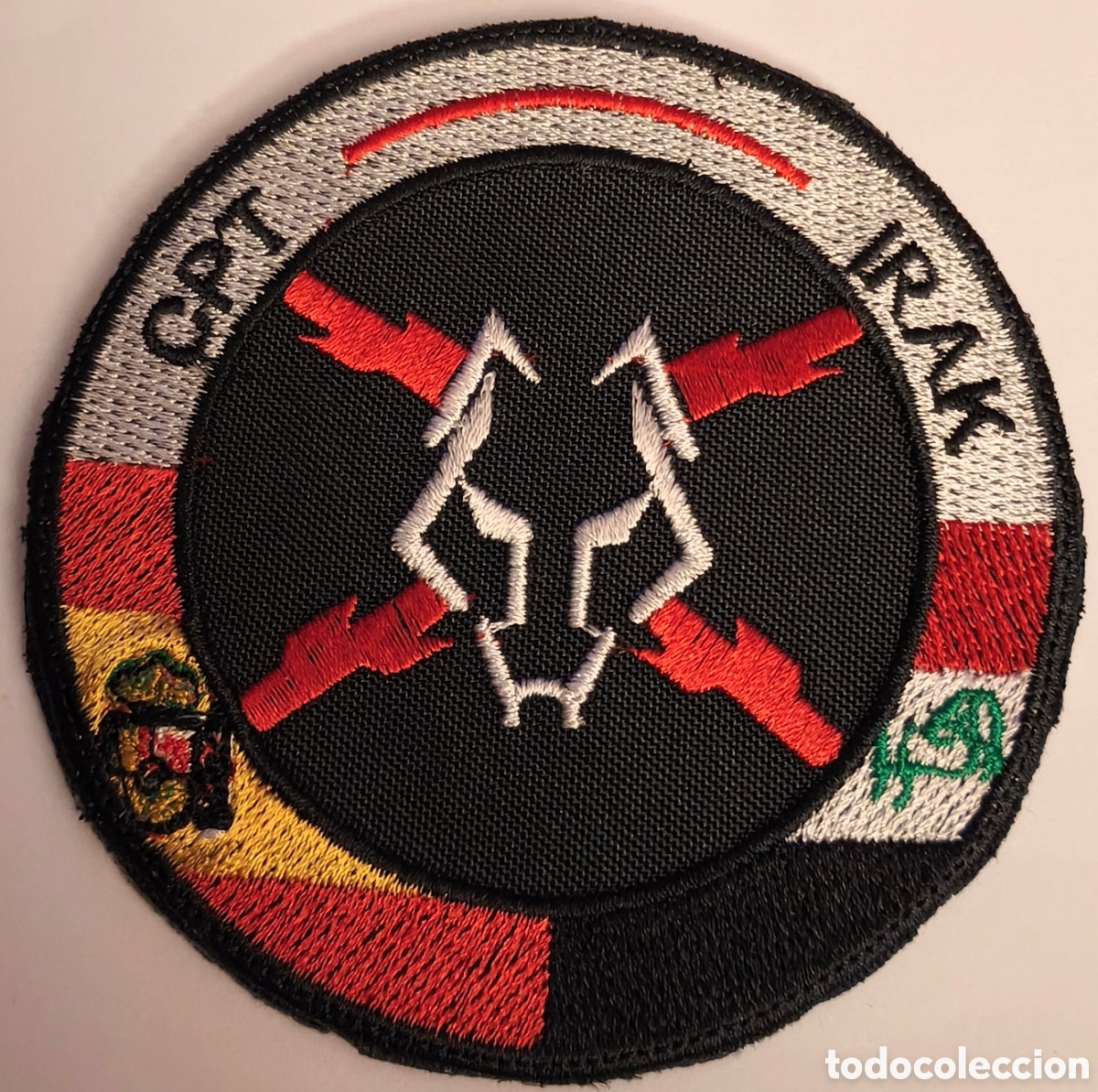 Militaria: PARCHE EMBLEMA DE BRAZO BORDADO A COLOR CON VELCRO CLOSE PROTECTOR TEAM IRAK