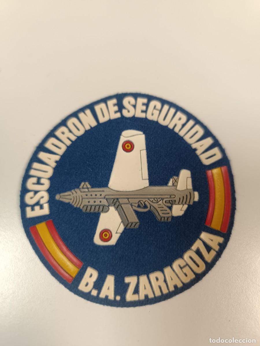 Militaria: PARCHE ESCUDO DE BRAZO ESCUADRON DE SEGURIDAD DEL EJERCITO DEL AIRE ,ANTIGUO B.A ZARAGOZA