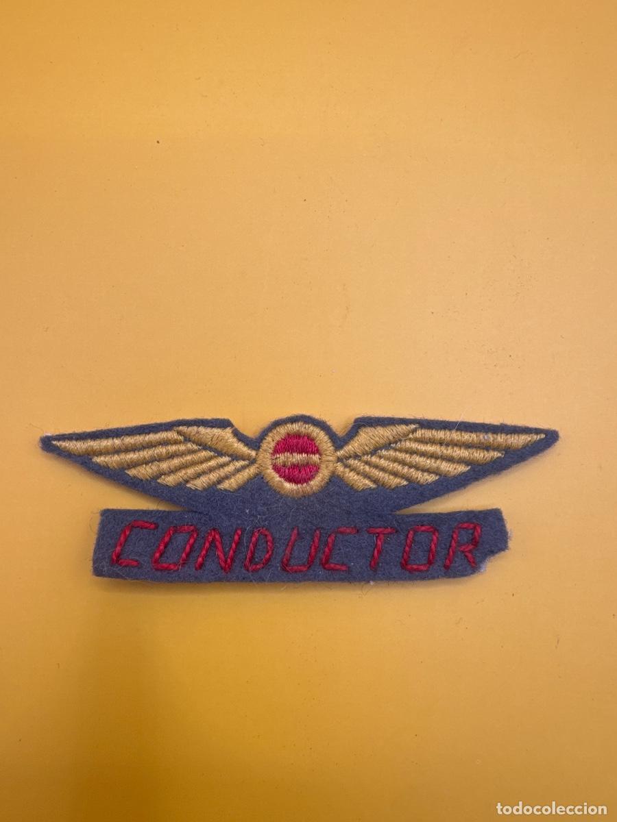 Militaria: ANTIGUO PARCHE BORDADO CONDUCTOR AVIACI&Oacute;N ESPA&Ntilde;OLA &ndash; ALAS DORADAS &ndash; DISTINTIVO DE UNIFORME