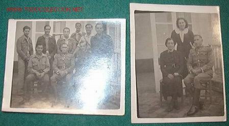 Militaria: Lote de 2 fotos de soldados y oficiales; 7 x 8,5 cms.