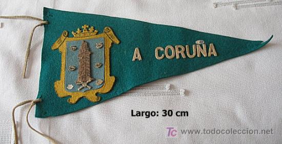 Militaria: BANDERIN MILITAR ANTIGUO DE LA ARMADA ESPA&Ntilde;OLA LA CORU&Ntilde;A