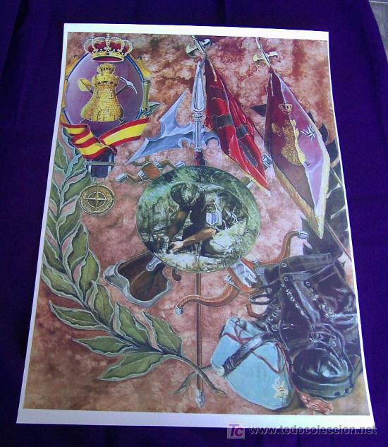 Militaria: LAMINA zapadores ingeniero de LEGION , CARTEL DE 48X33 CNTS, TEMATICA LEGIONARIA, LEGION, BOEL,