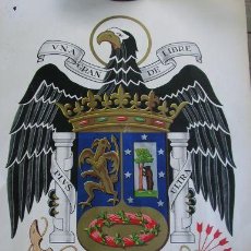 Militaria: CARTEL CONMEMORATIVO DE LA ENTRADA DE LAS TROPAS NACIONALES EN MADRID 1939. ÁGUILA DE SAN JUAN CON . Lote 26294364