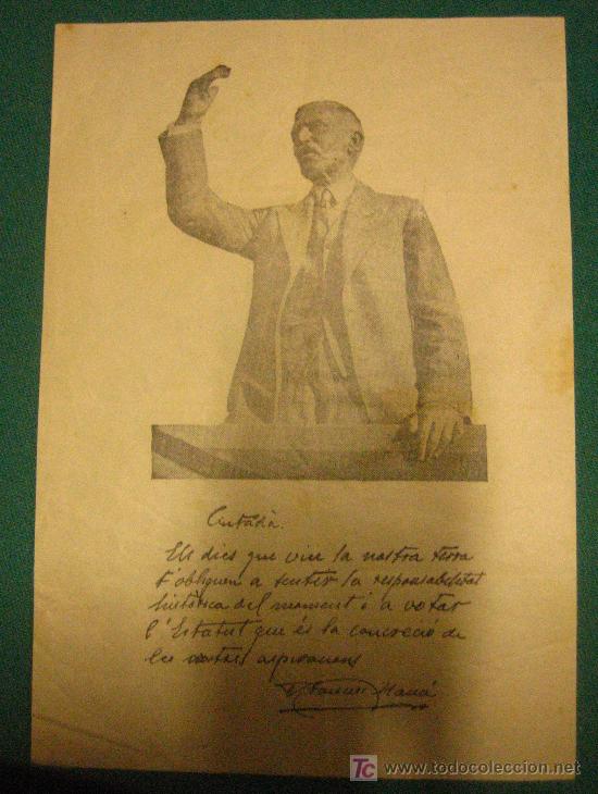 Militaria: Llamamiento Macia, tipo cuartilla. - Foto 1