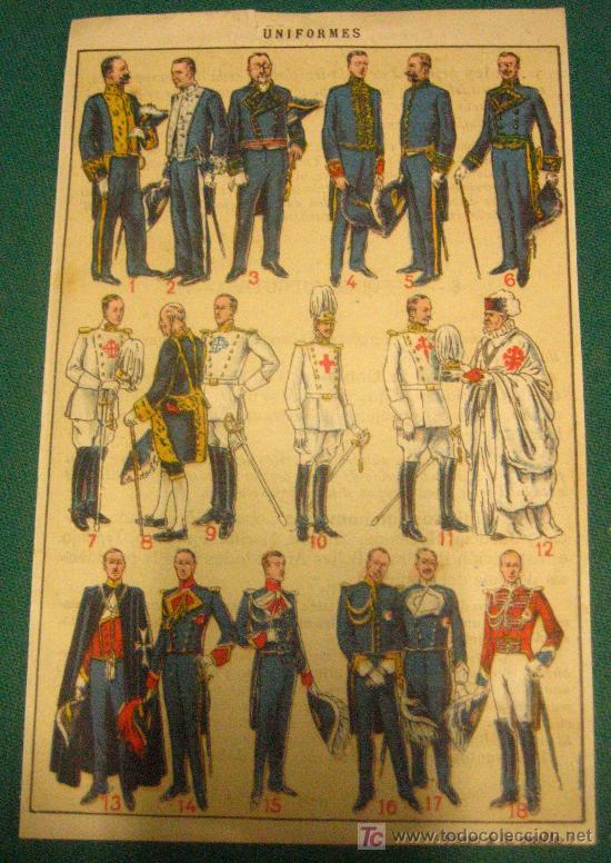 Militaria: Hoja de Uniformes. tama&ntilde;o cuartilla - Foto 1