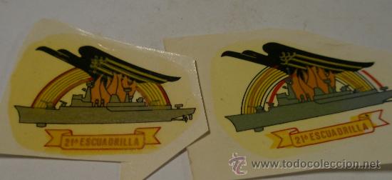 Militaria: 2 calcomanias 21&ordm; escuadrilla de 4 cms - Foto 1
