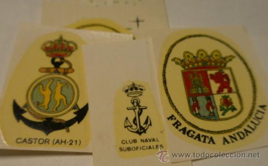 Militaria: 4 calcomanias de Marina de 3 cms aprox. - Foto 1
