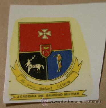 Militaria: calcomania de 3'5 cms Academia de Sanidad Militar
