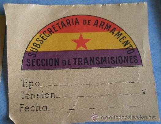 Militaria: Etiqueta republicana