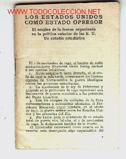 Militaria: Libreto antinorteamericano: LOS ESTADOS UNIDOS COMO OPRESOR. A&ntilde;o 1943.