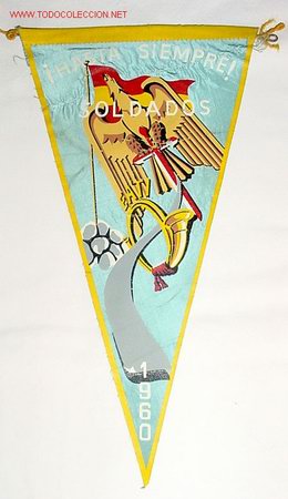 Militaria: ANTIGUO BANDERIN DE  &iexcl; HASTA SIEMPRE SOLDADOS !- A&Ntilde;OS 50 o 60 -