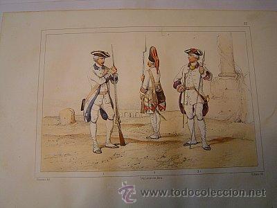 Militaria: 1853  CROMOLITOGRAF&Iacute;A DE CORONEL, GRANADERO Y FUSILERO