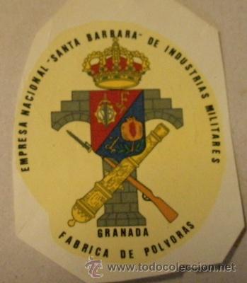 Militaria: Calcoman&iacute;a de 8 cms F&aacute;brica de polvoras, Granada