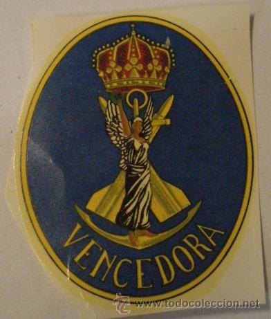 Militaria: Calcoman&iacute;a de unos 8 cms aprox. Vencedora - Foto 1