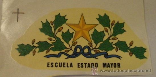 Militaria: Calcoman&iacute;a de unos 8 cms aprox. Escuela Estado Mayor