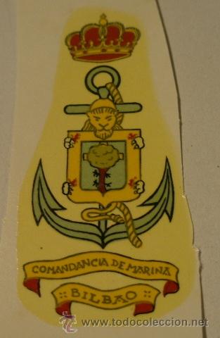 Militaria: Calcoman&iacute;a de unos 8 cms aprox. Comandancia de Marina de Bilbao