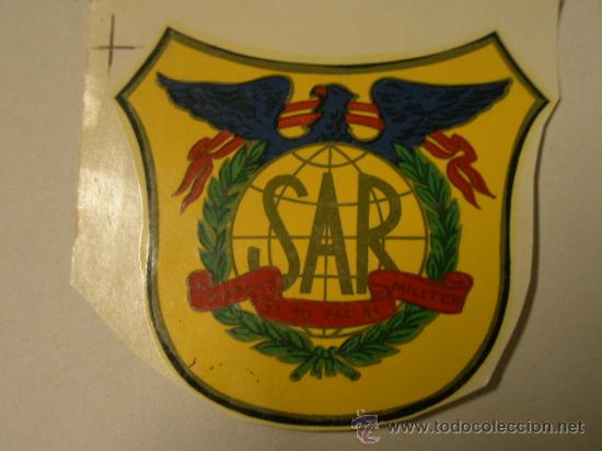 Militaria: Calcoman&iacute;a de unos 8 cms aprox. SAR - Foto 1