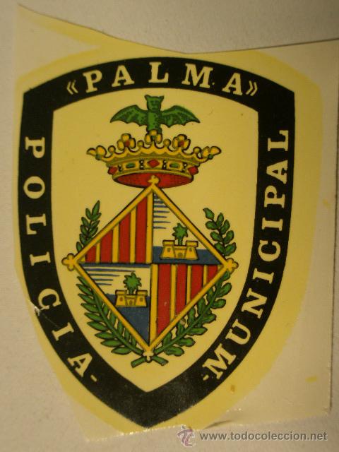 Militaria: Calcoman&iacute;a de unos 8 cms aprox. Policia Municipal Palma