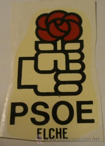 Militaria: Calcoman&iacute;a de unos 8 cms aprox. PSOE Elche - Foto 1