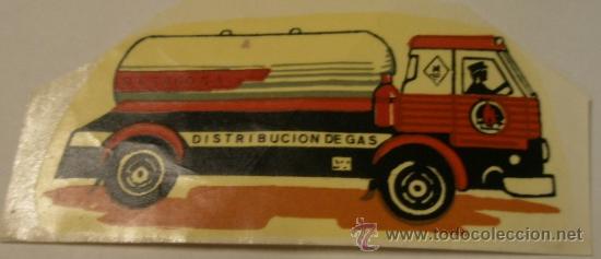Militaria: Calcoman&iacute;a de unos 8 cms aprox. Distribuci&oacute;n de gas