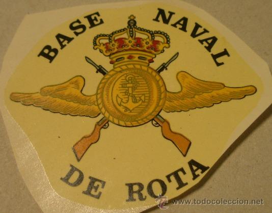 Militaria: Calcoman&iacute;a de unos 8 cms aprox. Base Naval de Rota - Foto 1