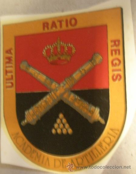 Militaria: Calcoman&iacute;a de unos 8 cms aprox. Academia de artiller&iacute;a
