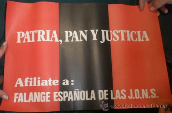 Militaria: Cartel de Falange, mide 42 x 29 cms, Almer&iacute;a 1978