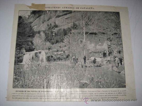 Militaria: ANTIGUA AUTOTIPIA (LAMINA) DESOMATENES ARMADOS DE CATALU&Ntilde;A -FINALES DEL SIGLO XIX PRINCIPIOS DEL XX